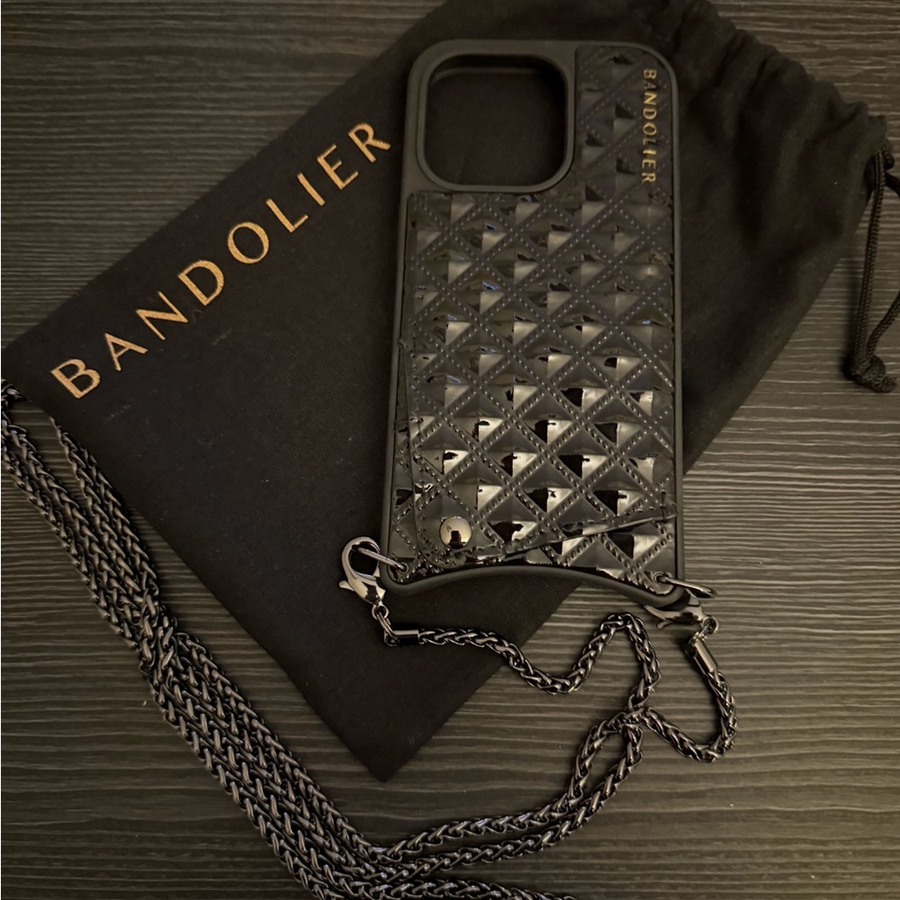 Bandolier Black Phone Case with Gold Logo